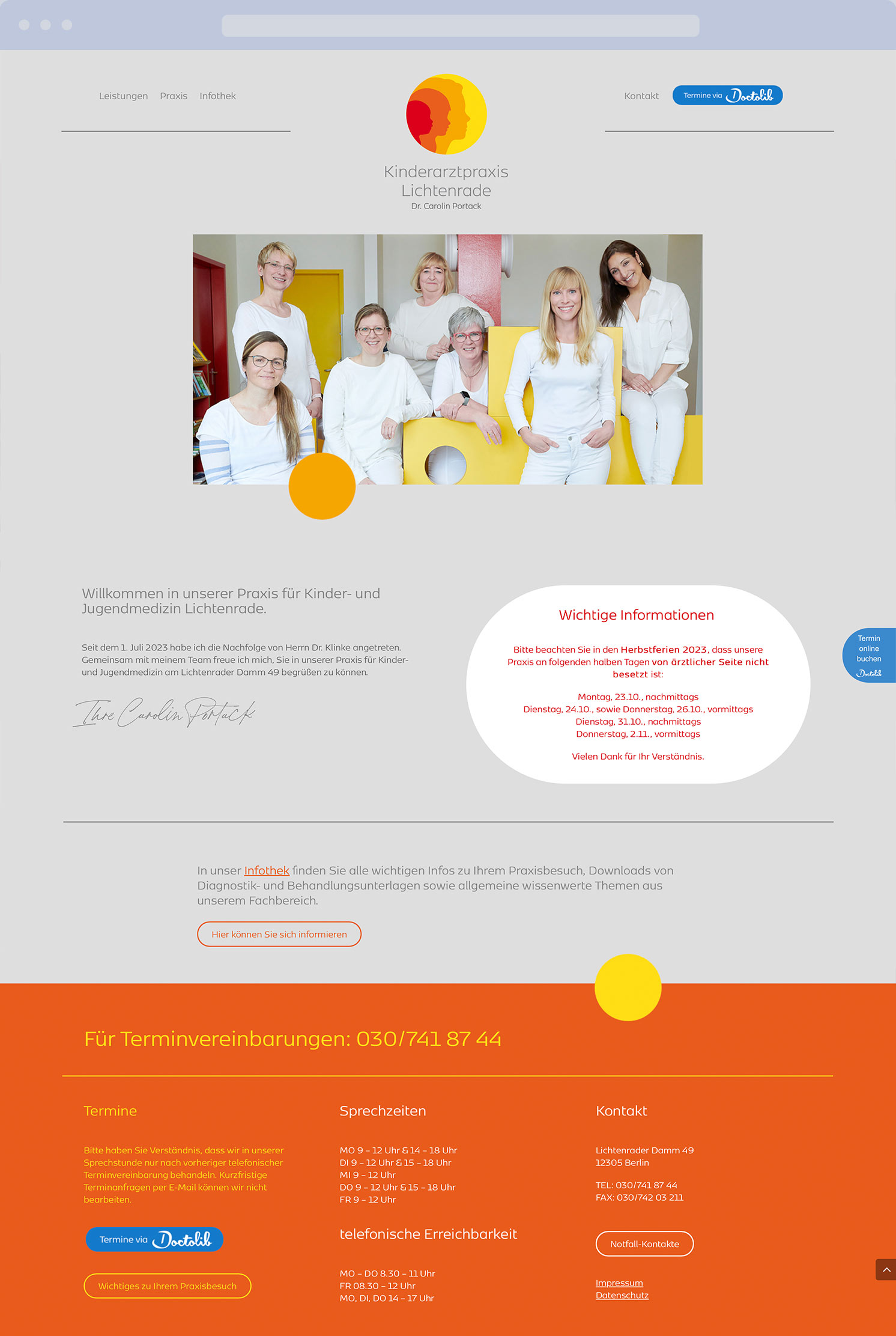 Wordpress Website Kinderarztpraxis Lichtenrade