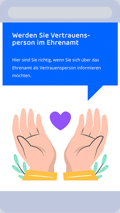 Abbildung einer Unterseite der Vertrauensstelle auf dem Handy