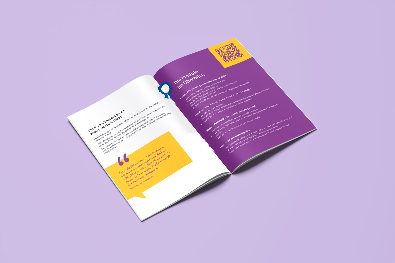 Beispielhafte Abbildung des Modulheftes im Innnenteil